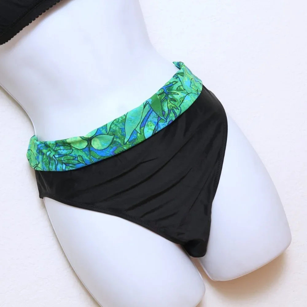 NWT Gottex Green and Blue Floral Tankini Top with Black Brief 12 swimwear - Picture 6 of 14